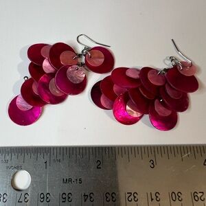 Radiant Pink Layered Earrings